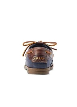 Ariat Womens Antigua Boat Shoe - Navy/Chocolate -Throstlenest Store ariat antigua navy choc 3rdy
