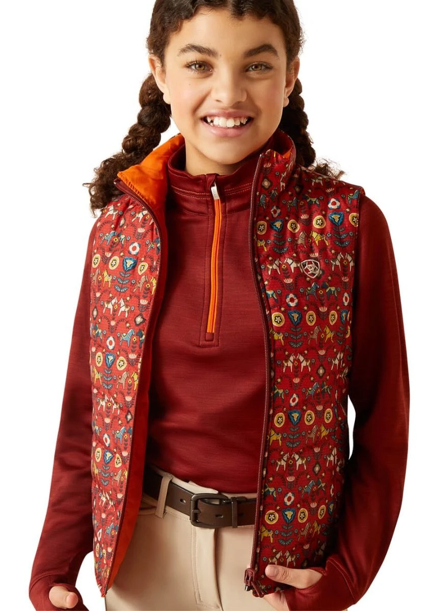 Ariat Youth Bella Reversible Vest - Dala Horse 1 Ariat Youth Bella Reversible Vest - Dala Horse