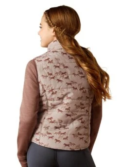 Ariat Youth Bella Reversible Gilet - Scattering Horses -Throstlenest Store ariat bella scatter 3rdy