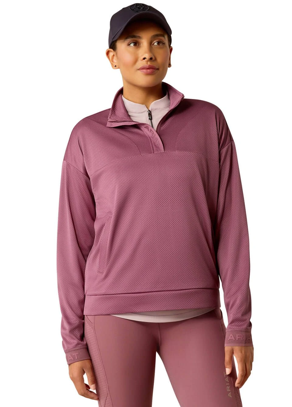 Ariat Breathe 1/2 Zip Sweatshirt - Tulipwood 1 Ariat Breathe 1/2 Zip Sweatshirt - Tulipwood