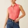 Ariat Prix 3.0 Sleeveless Polo Shirt - Coral Paradise