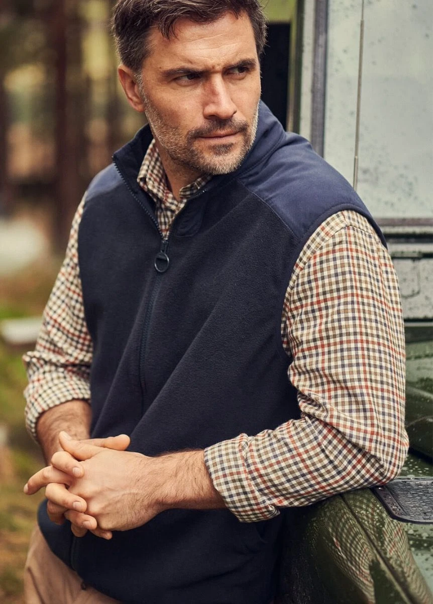 Barbour Mens Country Fleece Gilet - Navy 1 Barbour Mens Country Fleece Gilet - Navy