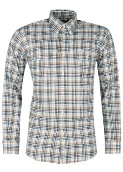 Barbour Eastwood Thermo Weave Shirt - Stone -Throstlenest Store barbour east stone 4rdy