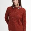 Barbour Solway Cable-Knit Jumper - Spiced Pumpkin