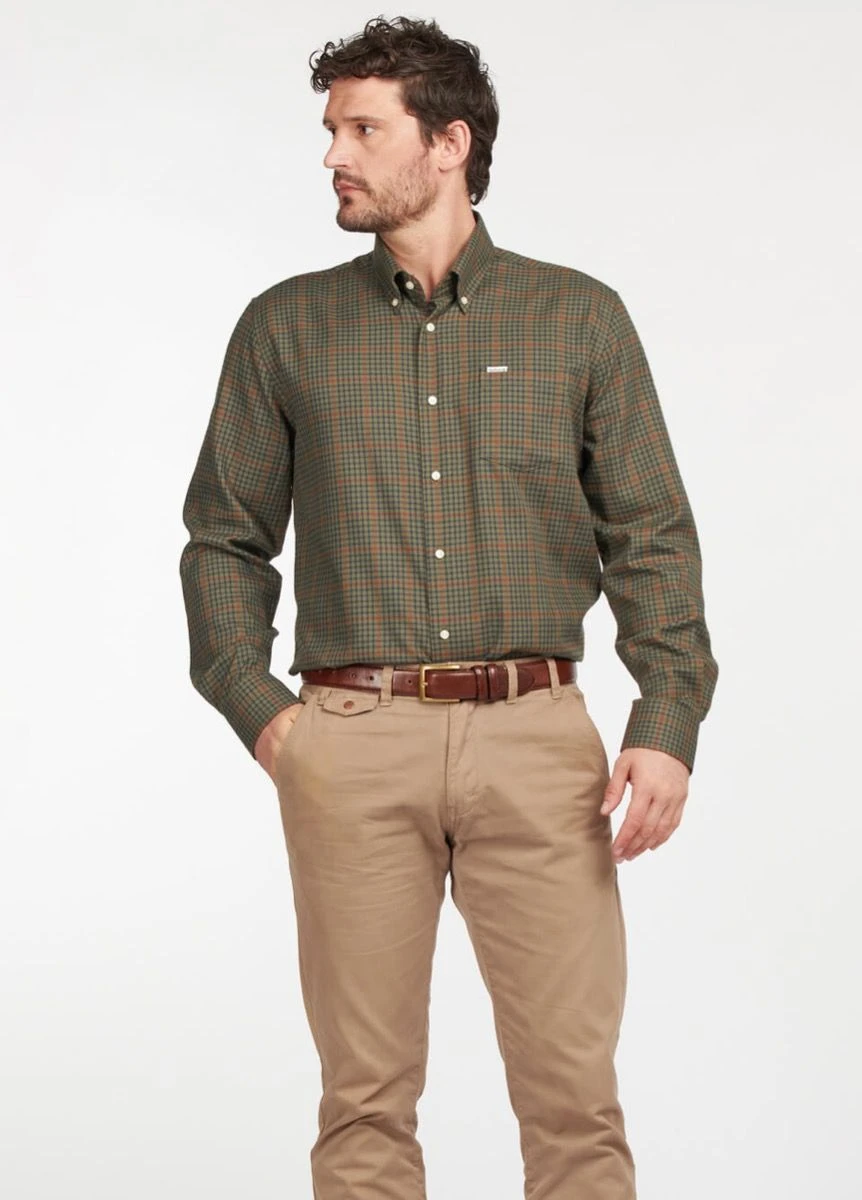 Barbour Henderson Thermo Weave Shirt - Olive 2 Barbour Henderson Thermo Weave Shirt - Olive - Image 2