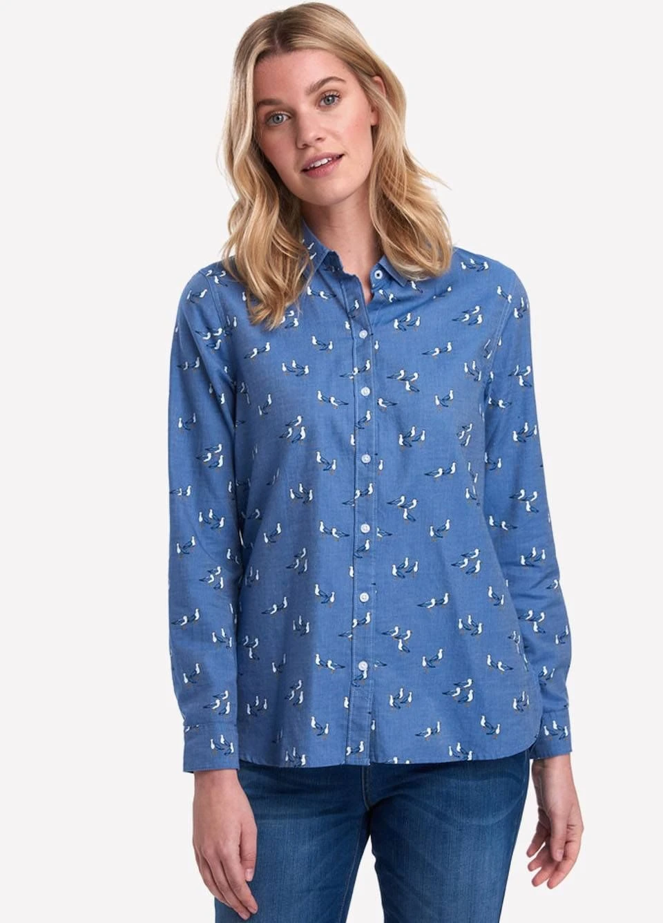 Barbour Ladies Scallop Shirt - Chambray 1 Barbour Ladies Scallop Shirt - Chambray