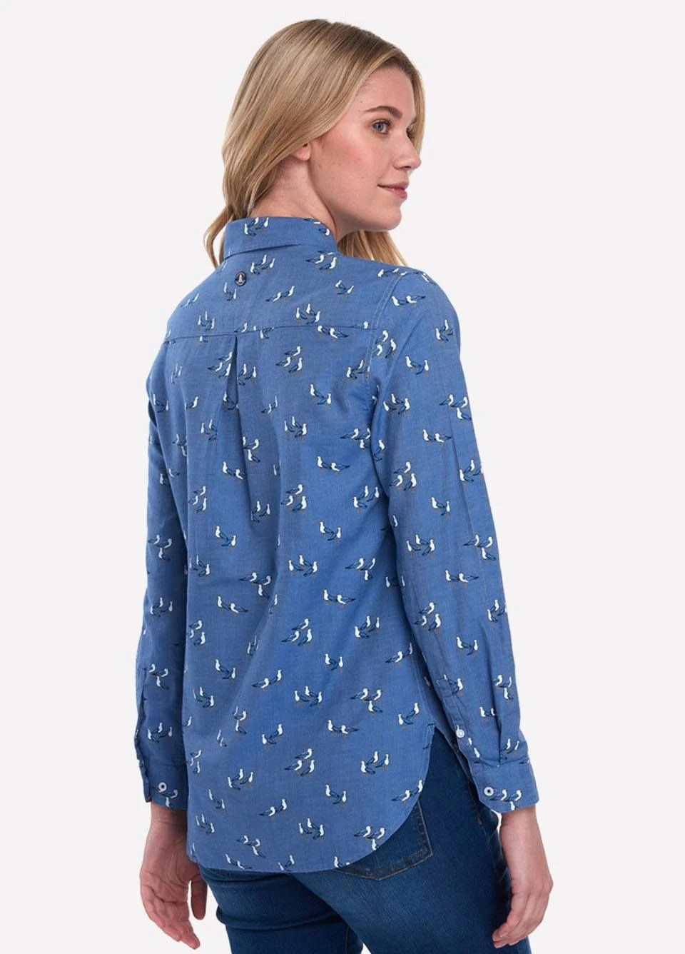 Barbour Ladies Scallop Shirt - Chambray 4 Barbour Ladies Scallop Shirt - Chambray - Image 4