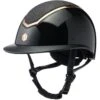 Charles Owen EQx Kylo Wide Peak Gloss & Sparkly Hat - Black/Rose Gold