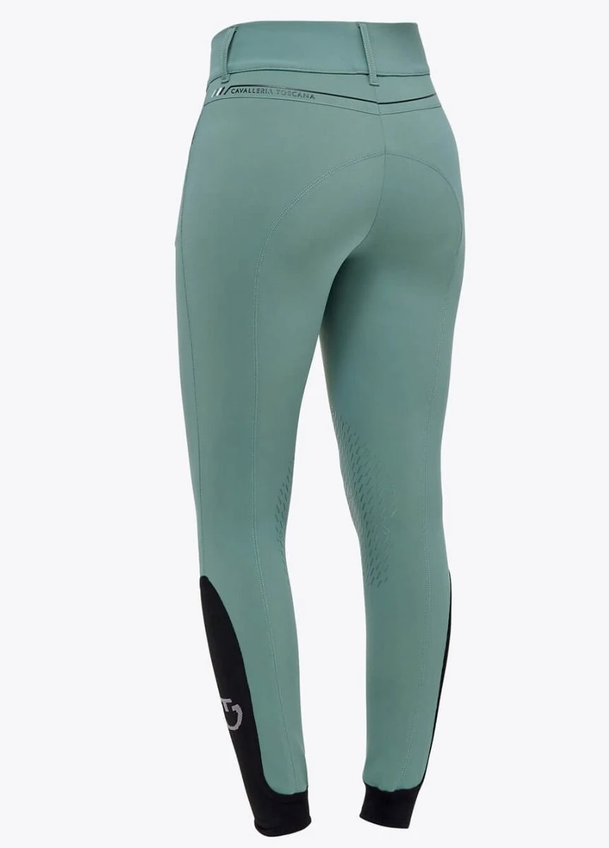 Cavalleria Toscana Dash Knee Grip High Waisted Breeches - Emerald Grey 2 Cavalleria Toscana Dash Knee Grip High Waisted Breeches - Emerald Grey - Image 2