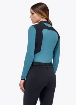 Cavalleria Toscana Lightweight Performance Piqué Polo - Sea Blue -Throstlenest Store ct lw pique polo blue 3rdy