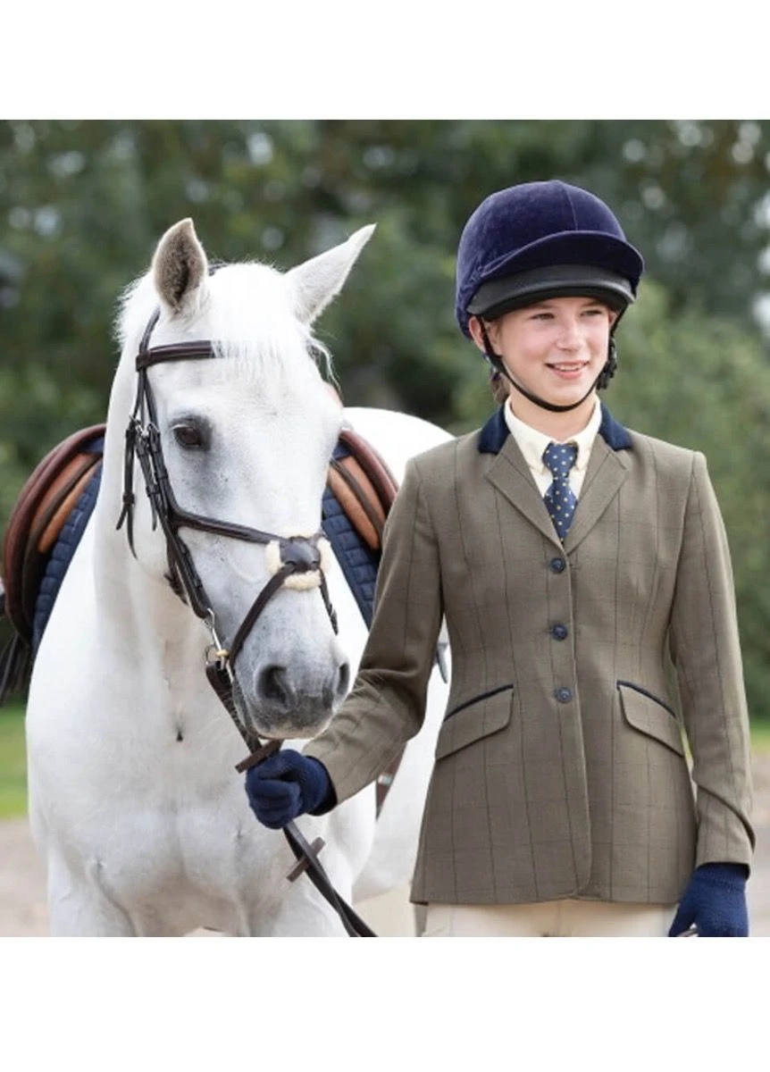 Equetech Junior Bellingham Deluxe Stretch Tweed Riding Jacket - Green 2 Equetech Junior Bellingham Deluxe Stretch Tweed Riding Jacket - Green - Image 2