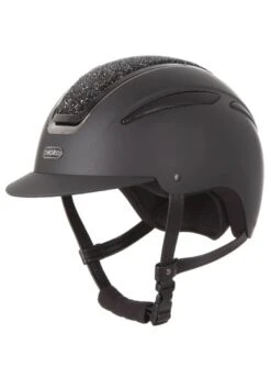 Evoke Callisto Classic Peak Riding Hat - Black/Black Crystal