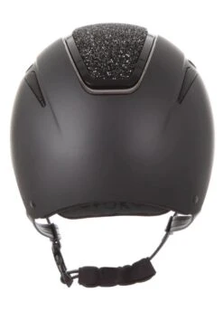 Evoke Callisto Classic Peak Riding Hat - Black/Black Crystal -Throstlenest Store evoke callisto classic black crystal 3rdy