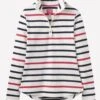 Joules Ladies Fairdale Sweatshirt - Navy Raspberry Stripe