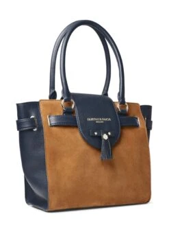 Fairfax & Favor Windsor Tote Bag - Tan/Navy -Throstlenest Store fairfax favor windsor tote tan navy 3rdy