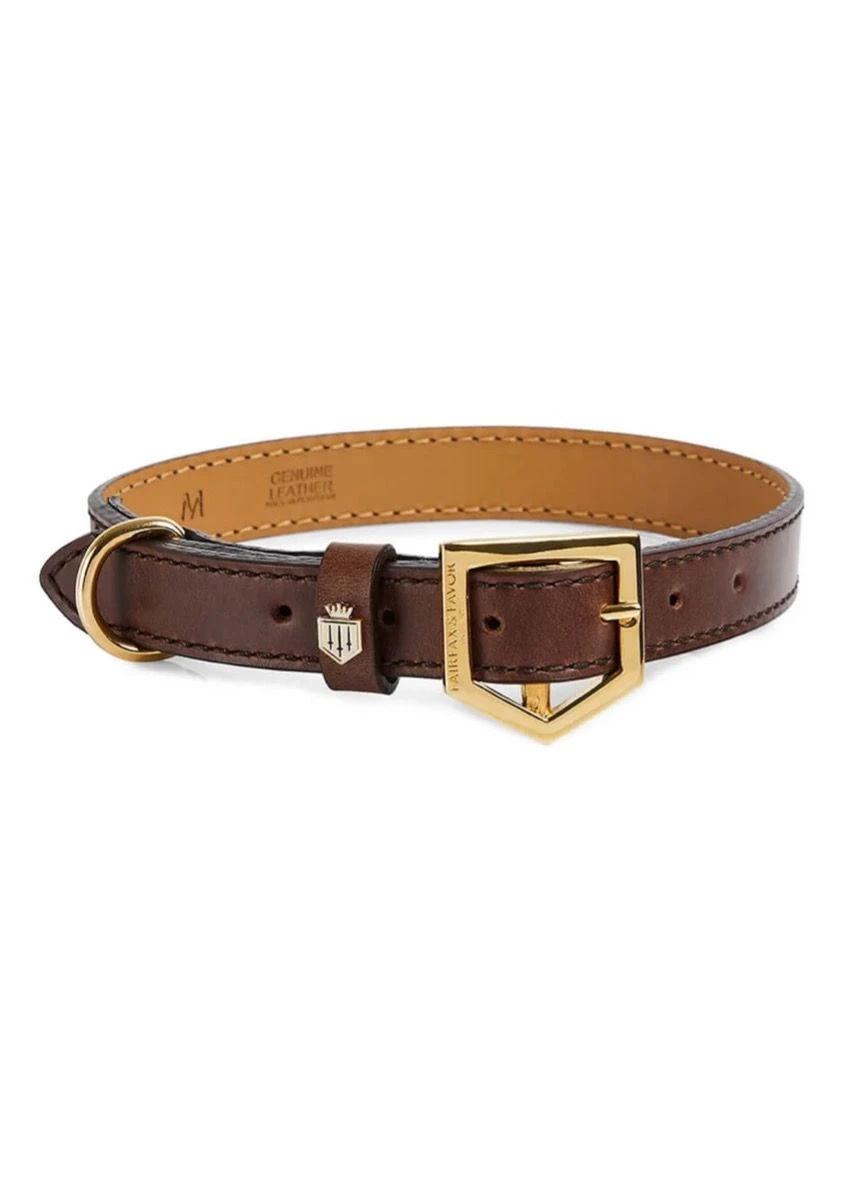 Fairfax & Favor Fitzroy Dog Collar - Mahogany 1 Fairfax & Favor Fitzroy Dog Collar - Mahogany