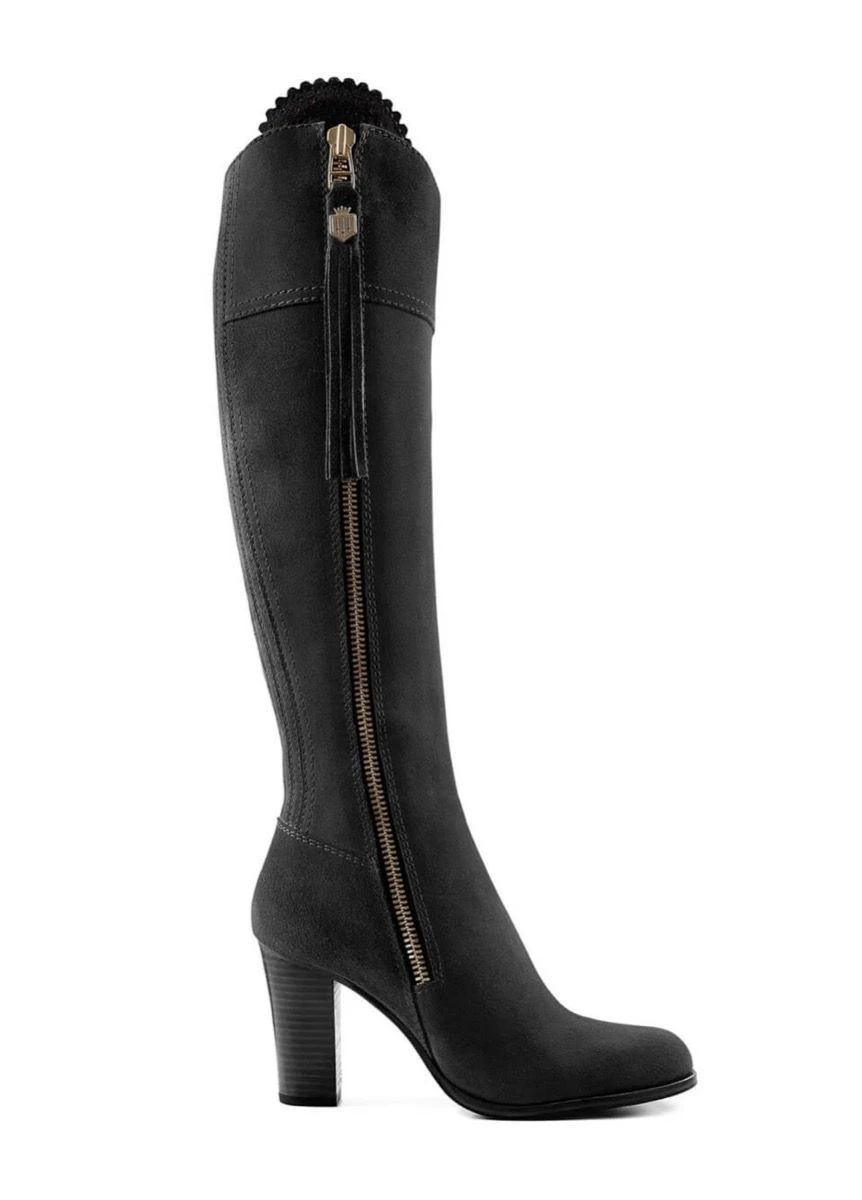 Fairfax & Favor High Heeled Regina Suede Boot - Black 1 Fairfax & Favor High Heeled Regina Suede Boot - Black
