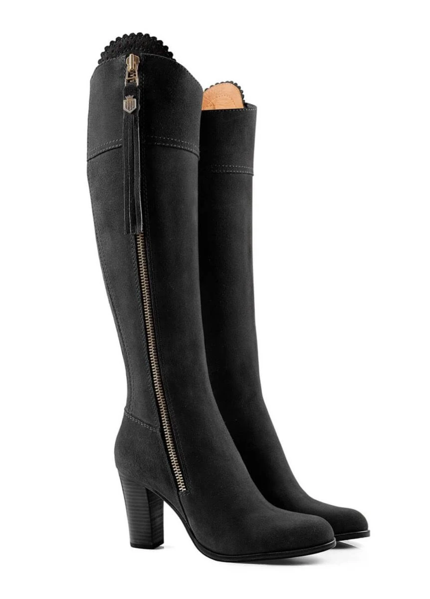 Fairfax & Favor High Heeled Regina Suede Boot - Black 2 Fairfax & Favor High Heeled Regina Suede Boot - Black - Image 2