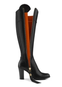 Fairfax & Favor High Heeled Regina Leather Boot - Black -Throstlenest Store ff leather regina black 4rdy