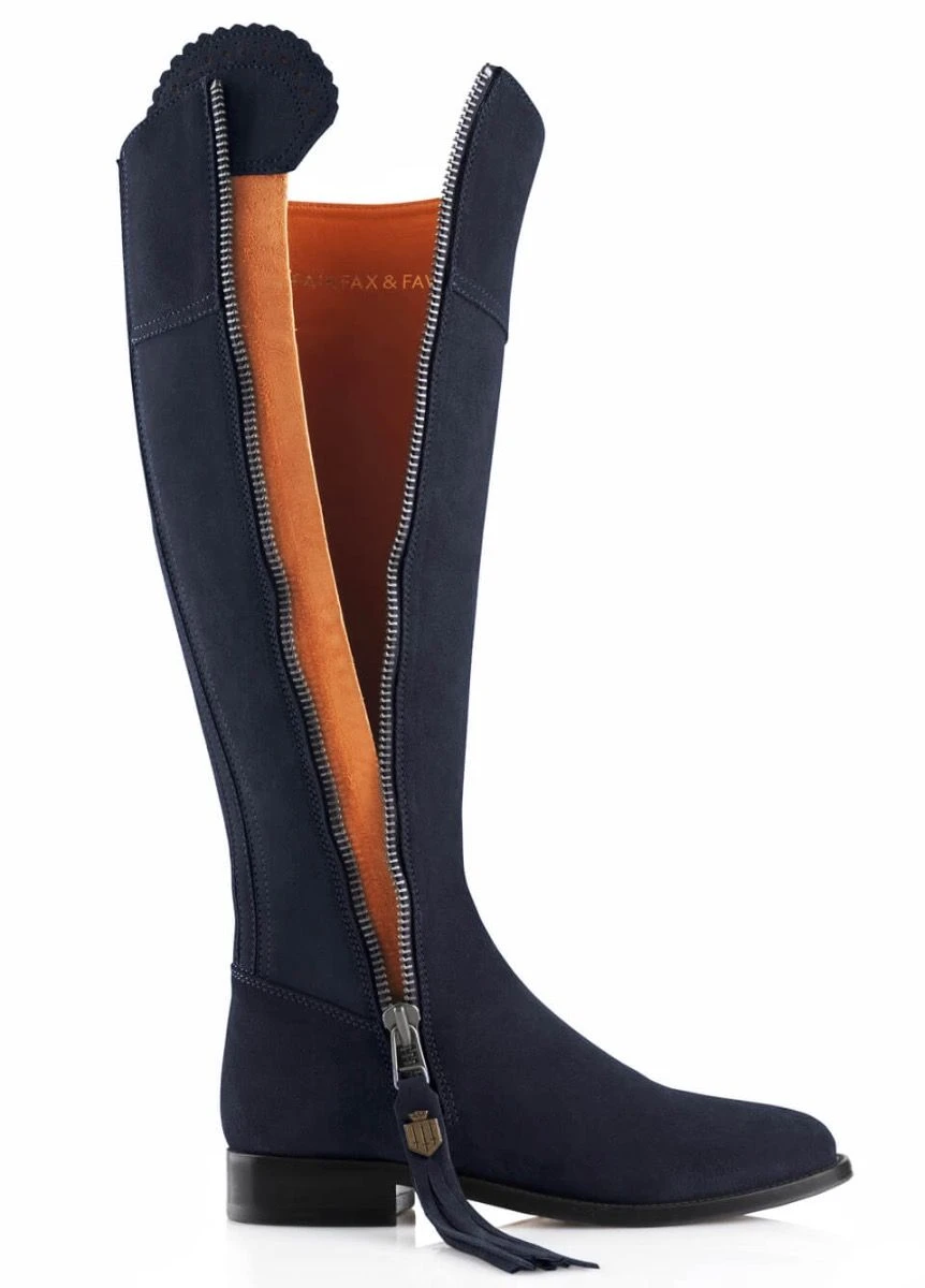 Fairfax & Favor Suede Flat Regina - Navy 3 Fairfax & Favor Suede Flat Regina - Navy - Image 3