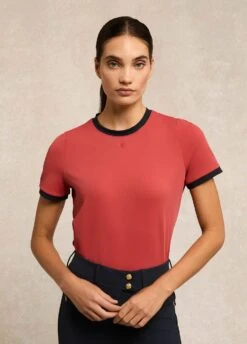 Holland Cooper Chiltern Ringer Tee - Washed Red