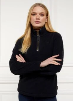Holland Cooper Country Fleece 1/2 Zip - Black