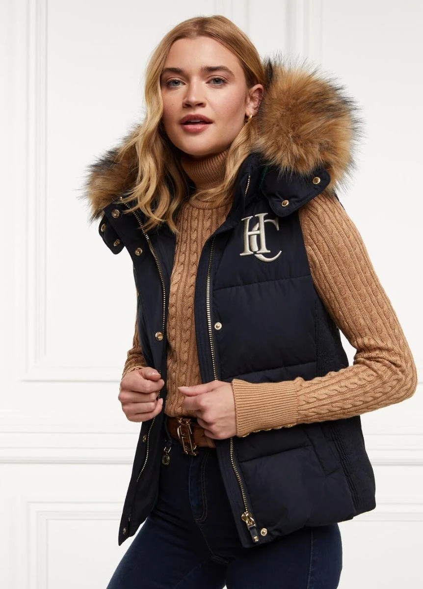 Holland Cooper Team Hooded Gilet - Ink Navy 1 Holland Cooper Team Hooded Gilet - Ink Navy