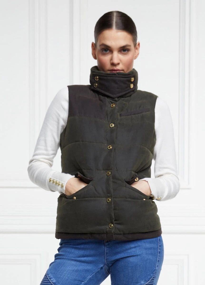 Holland Cooper Aviator Padded Gilet - Dark Olive 2 Holland Cooper Aviator Padded Gilet - Dark Olive - Image 2