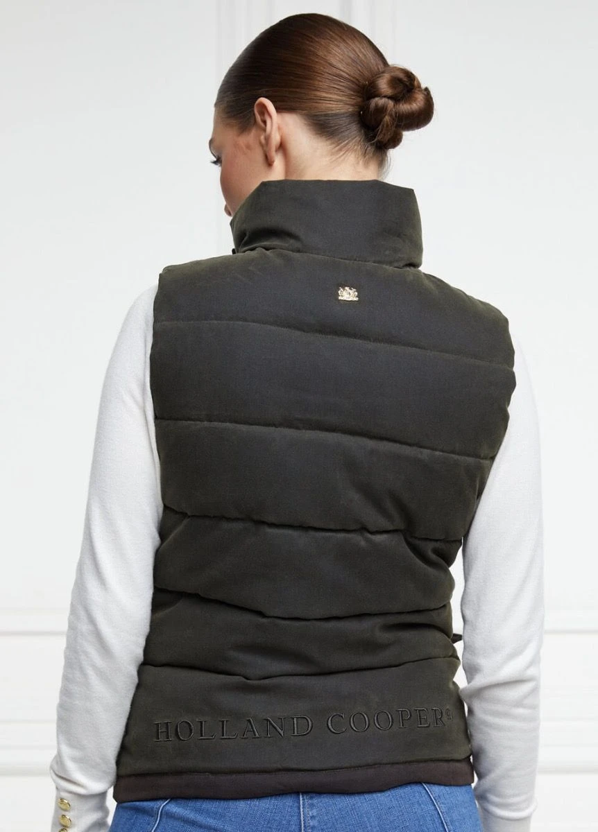 Holland Cooper Aviator Padded Gilet - Dark Olive 3 Holland Cooper Aviator Padded Gilet - Dark Olive - Image 3