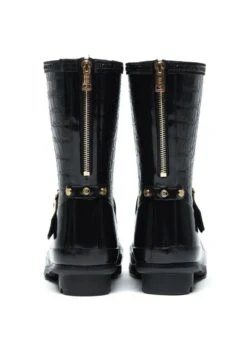 Holland Cooper Short Zip Chelsea Wellington - Black Croc -Throstlenest Store holland cooper short chelsea wellington black croc 5rdy