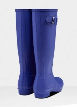 Hunter Womens Original Tall Wellington Boots - Bitter Indigo -Throstlenest Store huntertallindigo3rdy