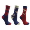 Riding Star Socks - Navy/Burgundy