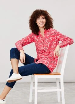 Joules Womens Elvina Shirt - Red Ditsy -Throstlenest Store joules elvina redditsy 2