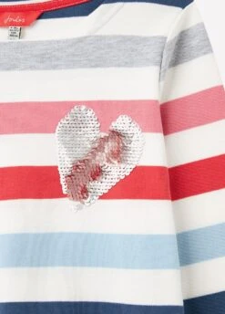 Joules Junior Harbour Luxe Jersey Top - Multi Stripe -Throstlenest Store joules jnr harbour heart3