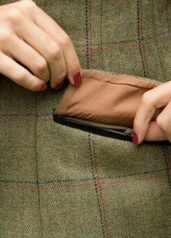 Equetech Ladies Launton Deluxe Tweed Riding Jacket - Green -Throstlenest Store laj3