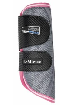 LeMieux Carbon Mesh Wrap Boots - Grey/Watermelon -Throstlenest Store lemiex carbon mesh boot watermelon 3rdy