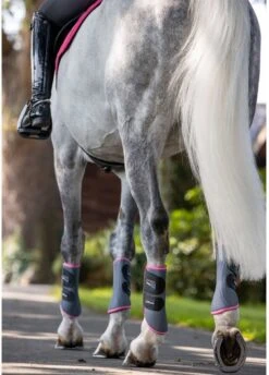 LeMieux Carbon Mesh Wrap Boots - Grey/Watermelon -Throstlenest Store lemiex carbon mesh boot watermelon 4rdy