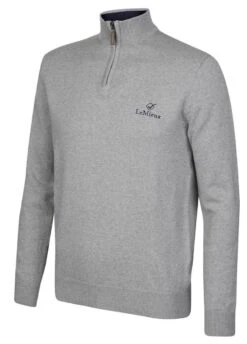 LeMieux Monsieur Mens Crew Jumper - Grey -Throstlenest Store lmjumpergrey2rdy