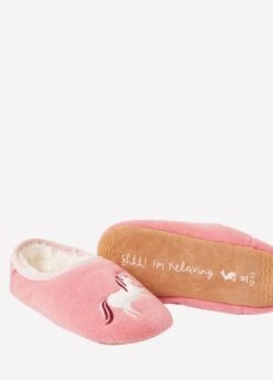 Joules Junior Slippet Felt Mule Slippers - Pink Unicorn -Throstlenest Store pinkunicorn5 1