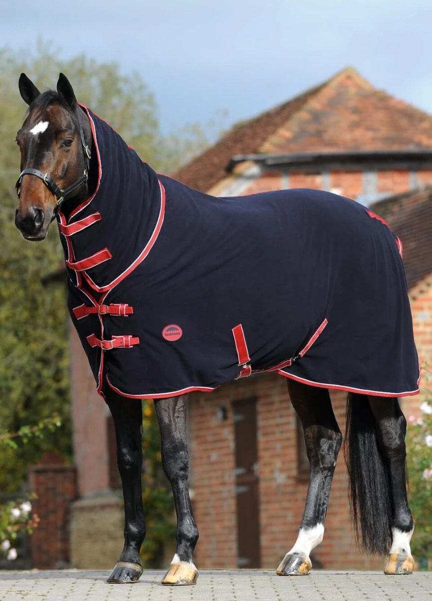 Weatherbeeta Fleece Cooler Combo Neck - Navy/Red/White 1 Weatherbeeta Fleece Cooler Combo Neck - Navy/Red/White